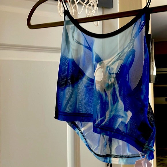 Lace Up Body Print Tie Dye Cami crop Tank Top with adjustable straps-BRAND NEW! - Picture 5 of 12